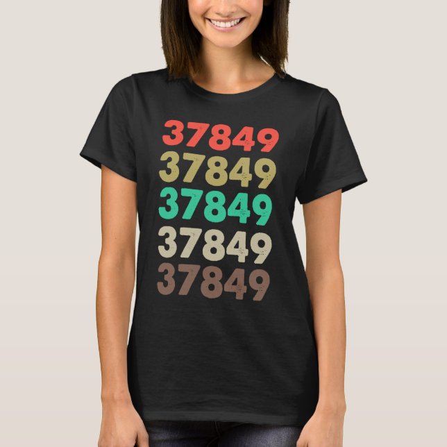 T-shirt Cela Dit 37849 Retro Code postal Code postal 37849 (Devant)