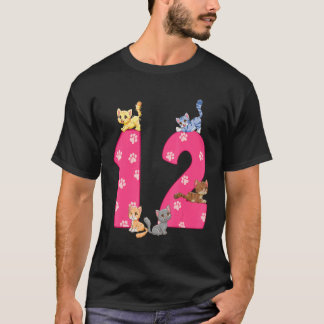 T-shirt Célébrant de l'anniversaire de chat de 12 ans Chat
