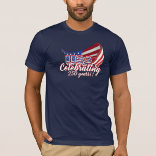 T-shirt célébrant les 250 étoiles et bandes des Ét