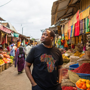 T-shirt célébrant une carte colorée de l'Afrique