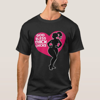 T-shirt Celebrate Curves with Our God Bless Thick Chicks