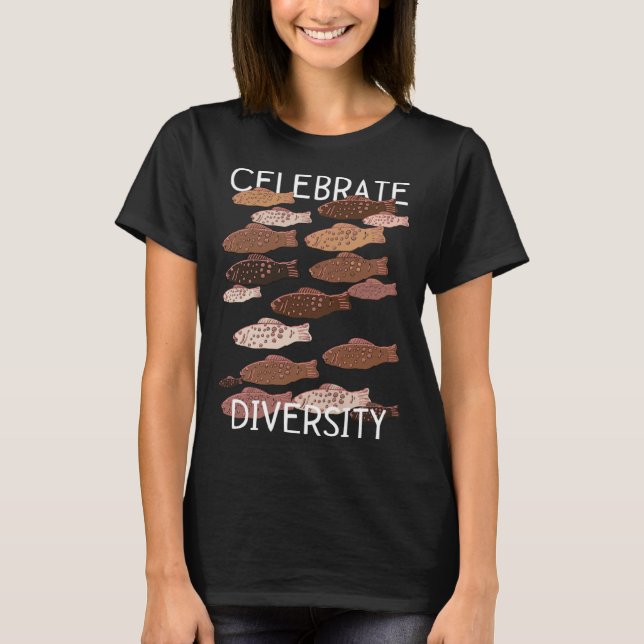 T-shirt Celebrate Diversity Inclusion Gummy Fish Racial Eq (Devant)
