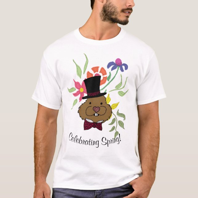 T-shirt Celebrate Spring Groundhog Day (Devant)