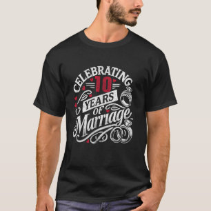 T-shirt Célébration de 10 Ans de Mariage 10e Anniversaire