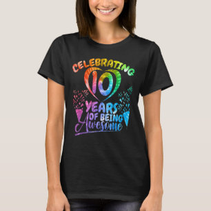 T-shirt Célébration De 10 Ans D'Être Impressionnant Annive