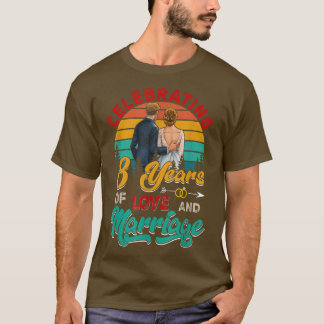 T-shirt Célébration De 8 Ans D'Amour Et De Mariage Mariage