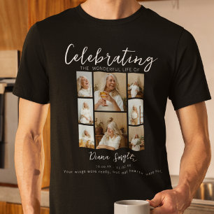 T-shirt Célébration de la vie   Mémorial de collage de 8 p
