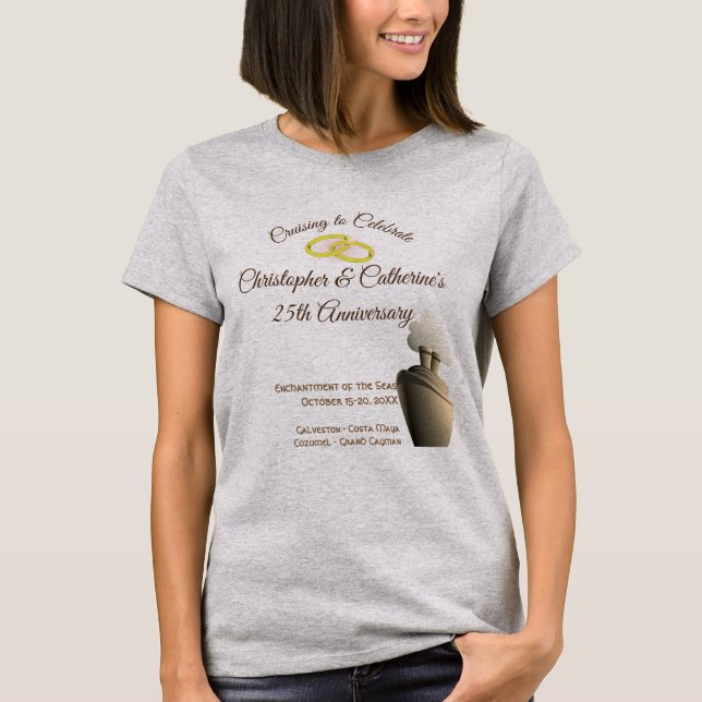 T-shirt Célébration de l'Anniversaire croisière sur mesure (Devant)