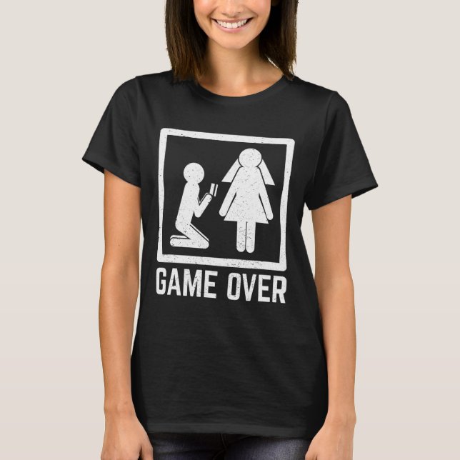 T-shirt Célébration des garçons d'honneur Game Over Mariag (Devant)