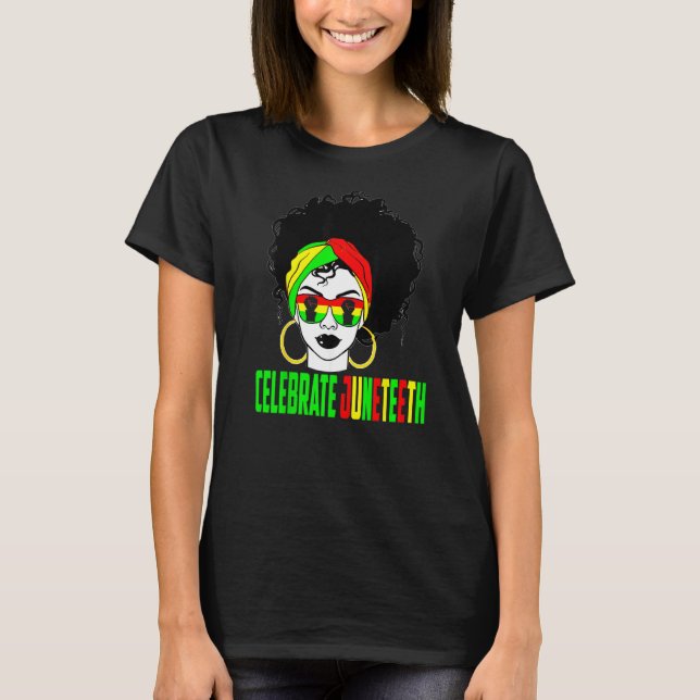 T-shirt Célébrer Juneteeth Pride Histoire noire Afro Ameri (Devant)