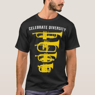 T-shirt Célébrer la diversité Funny Trumpet Flugelhorn Cor