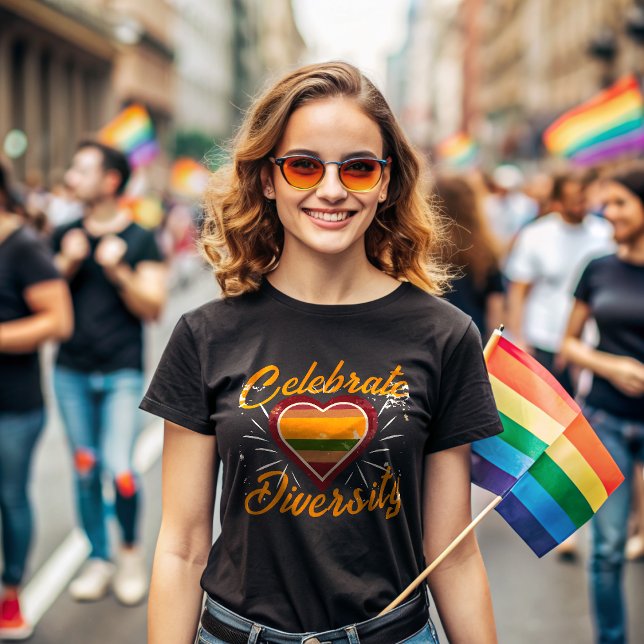 T-shirt Célébrer la diversité Gradient cardiaque (Créateur téléchargé)