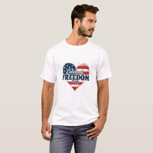 T-shirt Célébrer la liberté Rétro Coeur Chemise