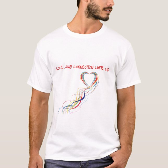 T-shirt Célébrer l'amour et la conception de connexion (Devant)