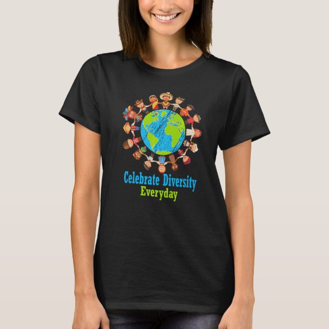 T-shirt Célébrez la diversité Enseignants de tous les jour (Devant)