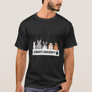T-shirt Célébrez La Diversité Lapin Pour Animaux De Compag