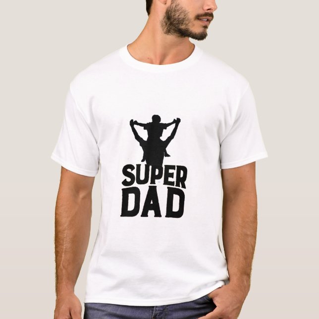 T-shirt Célébrez la Fête des pères avec super papa (Devant)