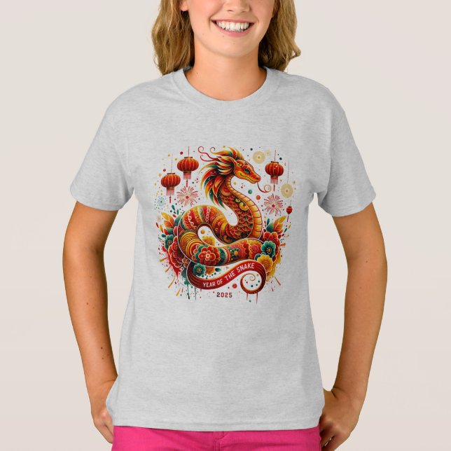 T-shirt Célébrez l'année du serpent 2025 (Devant)