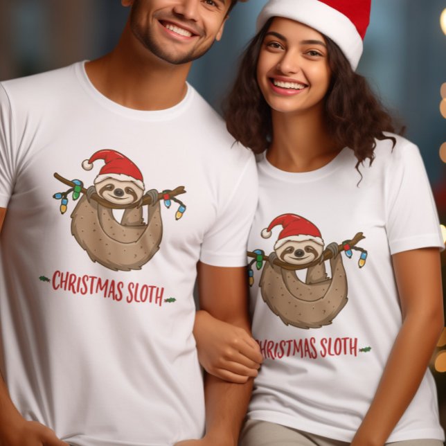 T-shirt Célébrez l'esprit de Noël Joyeux Sloth (Créateur téléchargé)