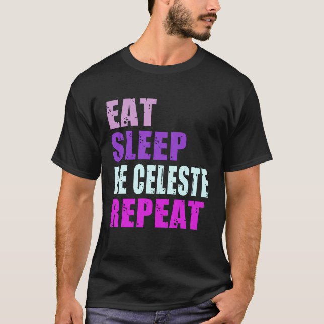 T-shirt Celeste Eat Sleep Be Repeat Celeste (Devant)