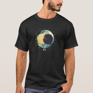 T-shirt Celestial Sun Meets Moon Phases Cosmic Space Astro