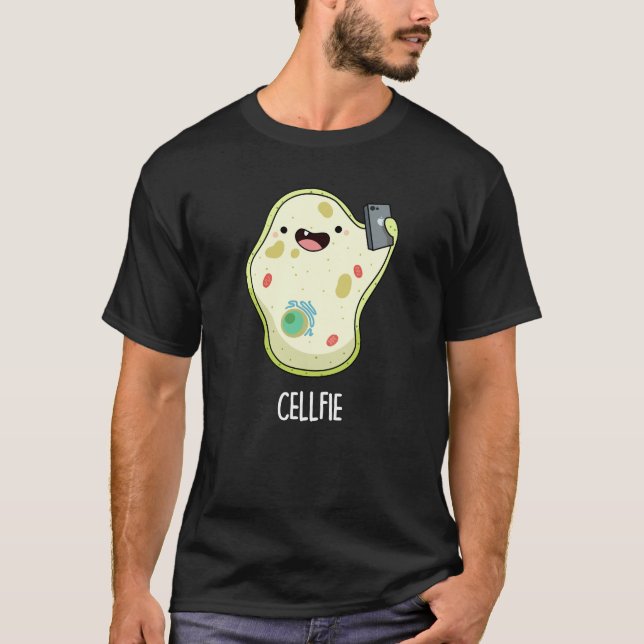 T-shirt Cellfie drôle Biologie Selfie Pun Dark BG (Devant)