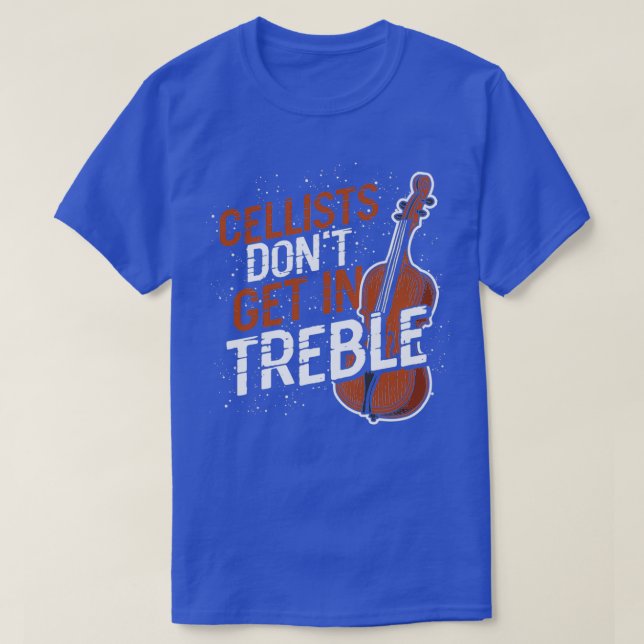 T-shirt Cellist Cello Treble Clef (Design devant)
