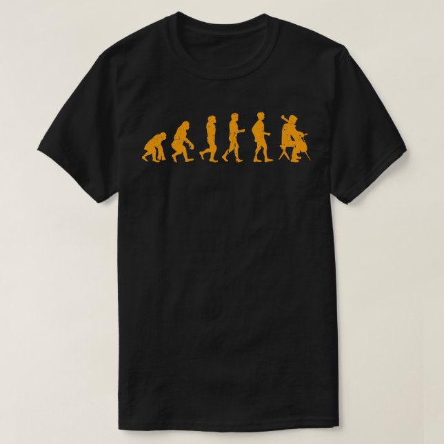 T-shirt Cellist Evolution Idée cadeau Cello Player Orange (Design devant)