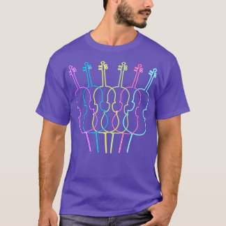 T-shirt Cellist Idée cadeau Cello joueur Neon Cello les an