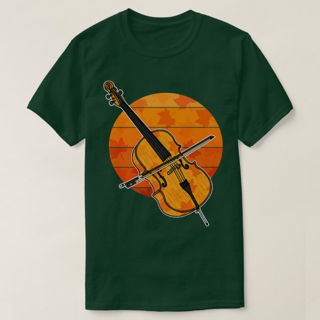 T-shirt Cello Automne Cellist Automne Thankesgiving String (Design devant)