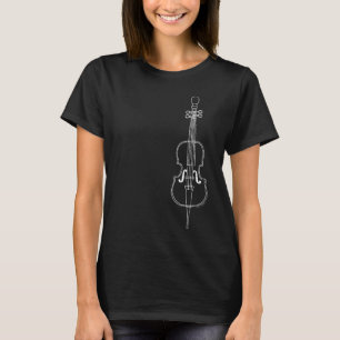 T-shirt Cello dessin blanc