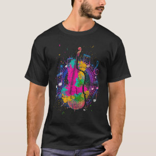 T-shirt Cello Player Musicien Cellist Music Notes colorées