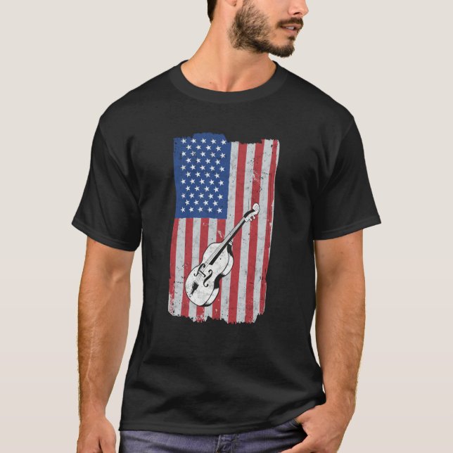 T-shirt Cello USA Flag Cello Player Cellist (Devant)