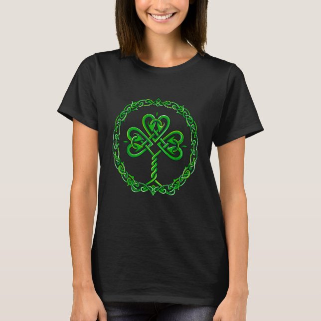T-shirt Celtic Knot Irish Shamrock 3 Leaf C St Pats Day (Devant)