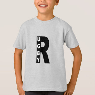 T-shirt cendre enfants DESIGN  RUGBY