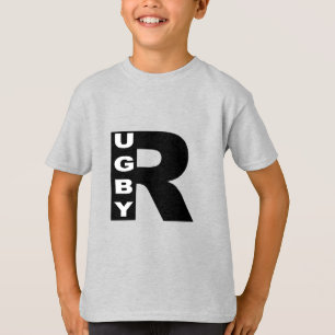 T-shirt cendre enfants Design RUGBY