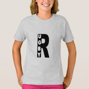 T-shirt cendre filles DESIGN RUGBY