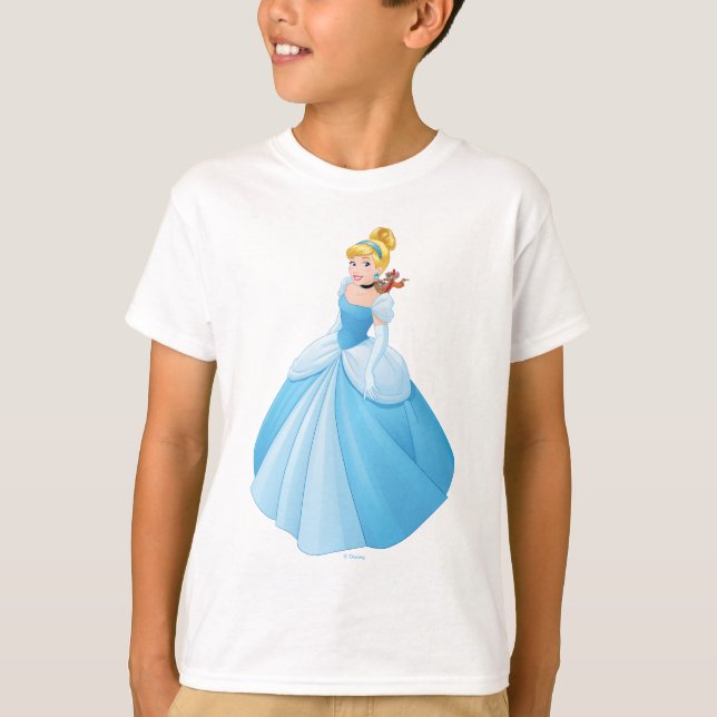 T-shirt Cendrillon avec Gus et Jaq (Devant)