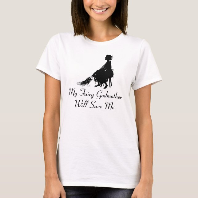 T-shirt Cendrillon pique "ma marraine gâteau me sauvera " (Devant)