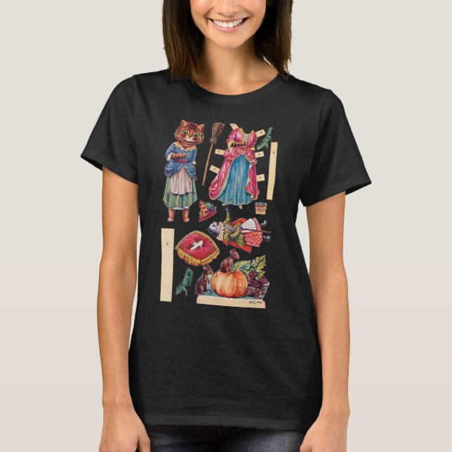 T-shirt Cendrillon, Poupée en papier, Louis Wain (Devant)