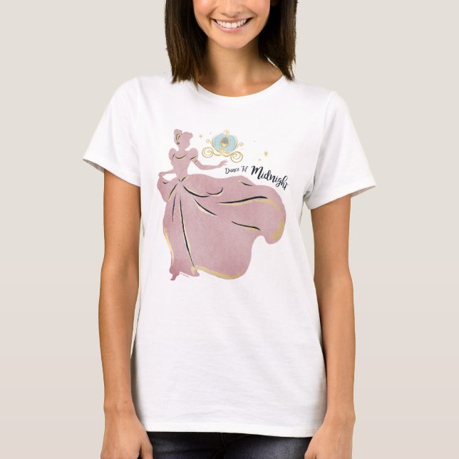 T-shirt Cendrillon Silhouette "Danse jusqu'à minuit" (Devant)