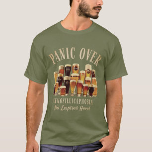 T-shirt Cenosillicaphobia Peur De Verre De Bière Vide Drôl