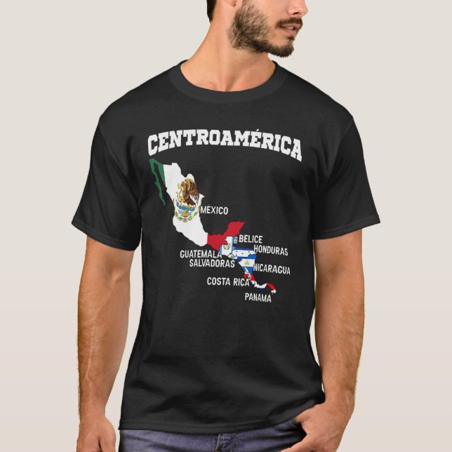 T-shirt Central American Flags Central America Countries M (Devant)