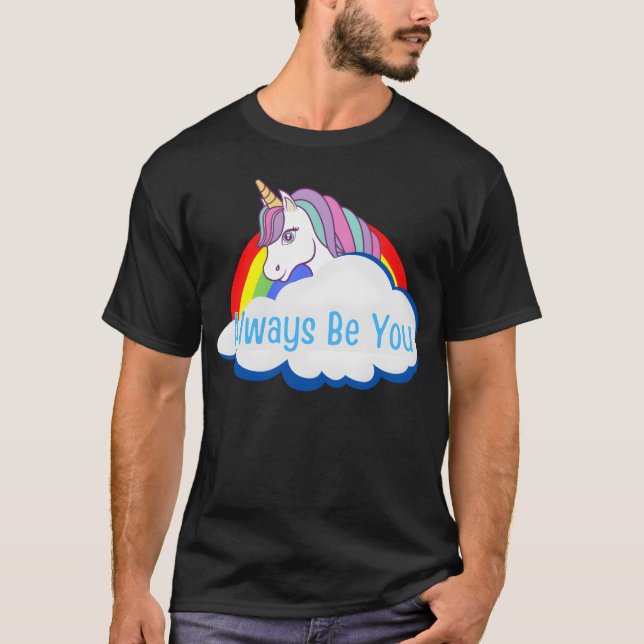 T-shirt Central Intelligence Unicorne Rainbow Cloud ami (Devant)