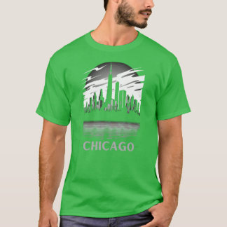 T-shirt Centre-ville de Chicago Skyline la nuit