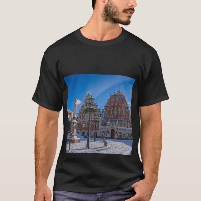 T-shirt Centre-ville historique de Riga, Lettonie (Devant)