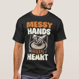 T-shirt Céramique Potière Pot P Mains Désordonnées Cœur He