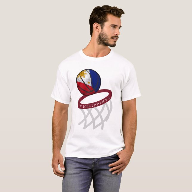 T-shirt Cercle de basket-ball de drapeau de Philippines (Devant entier)