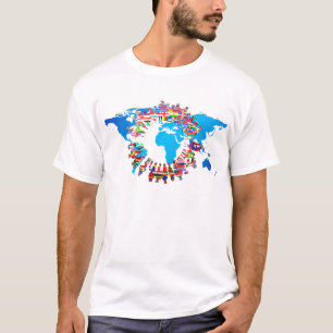 T-shirt Cercle de drapeau des personnes continentales