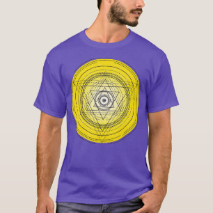 T-shirt Cercle de géométrie sacrée jaune avec symbole alch